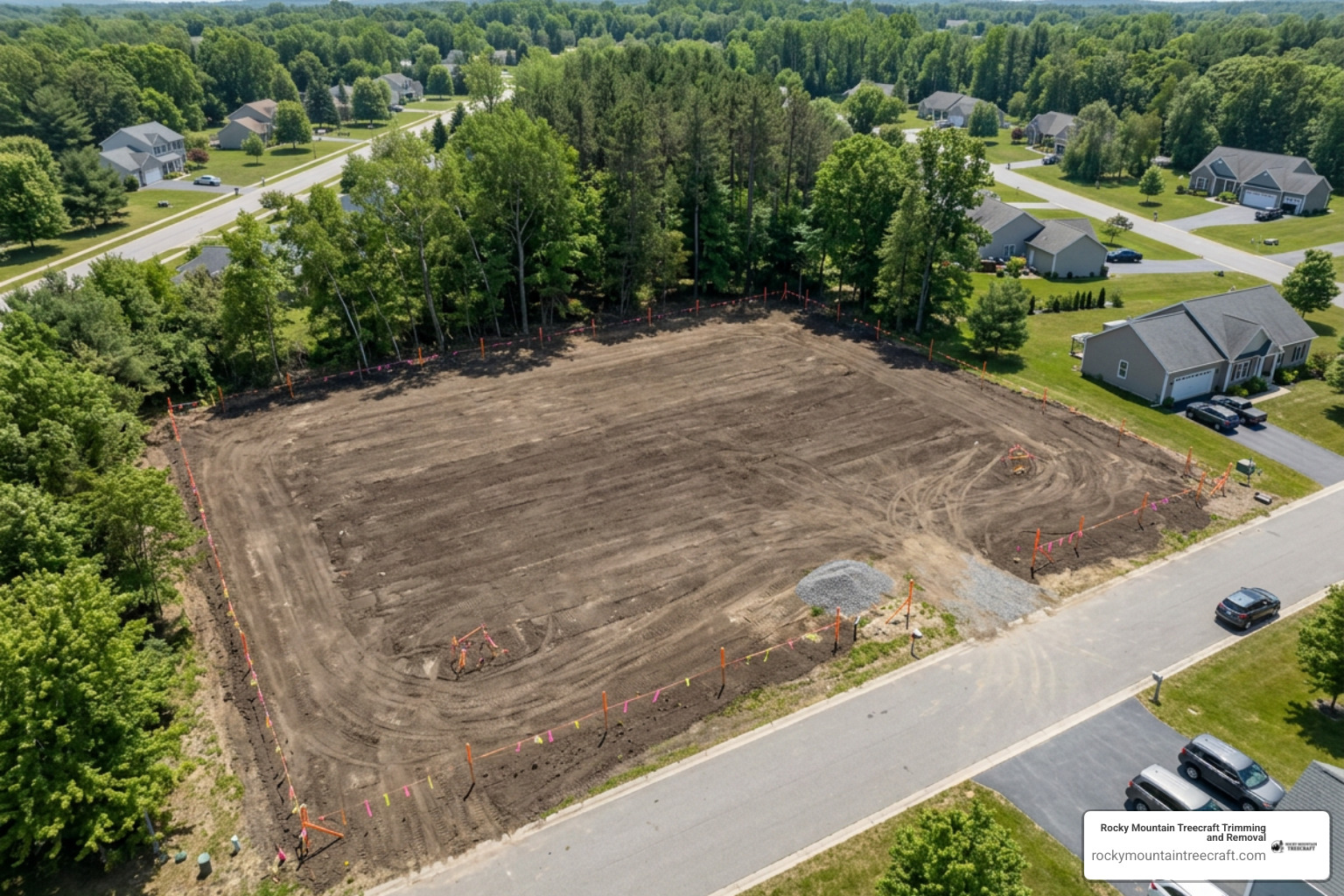 Cleared build-ready lot after site preparation