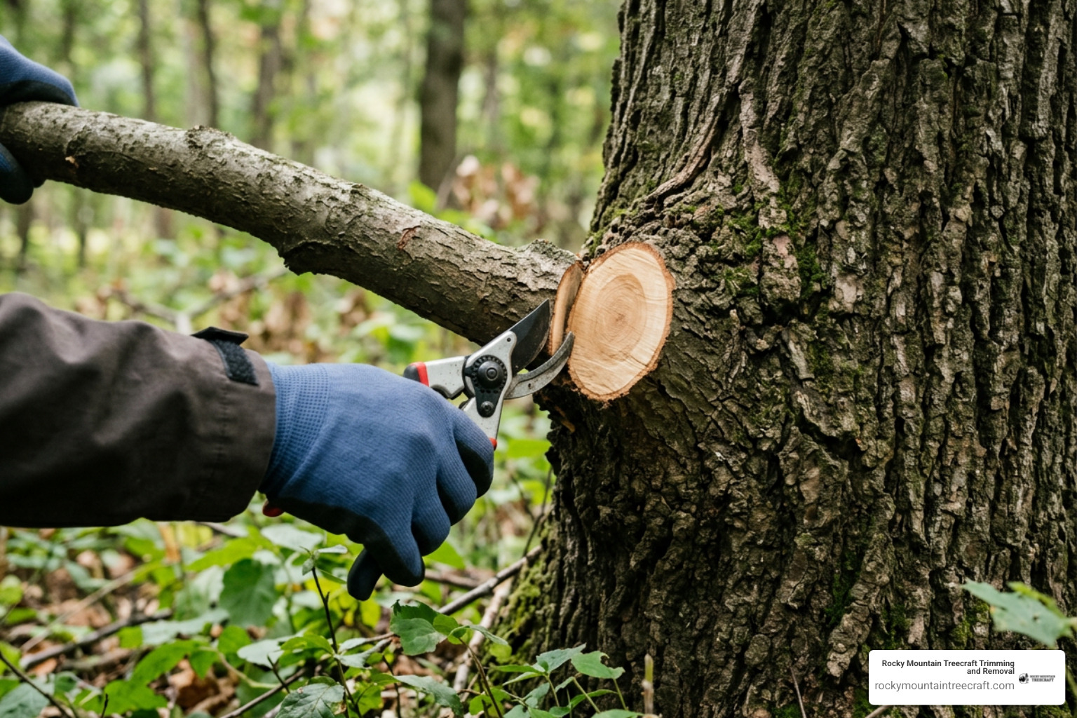 proper branch collar cut close up