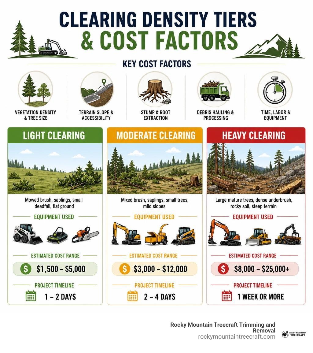 Clearing Density Tiers and Cost Factors infographic