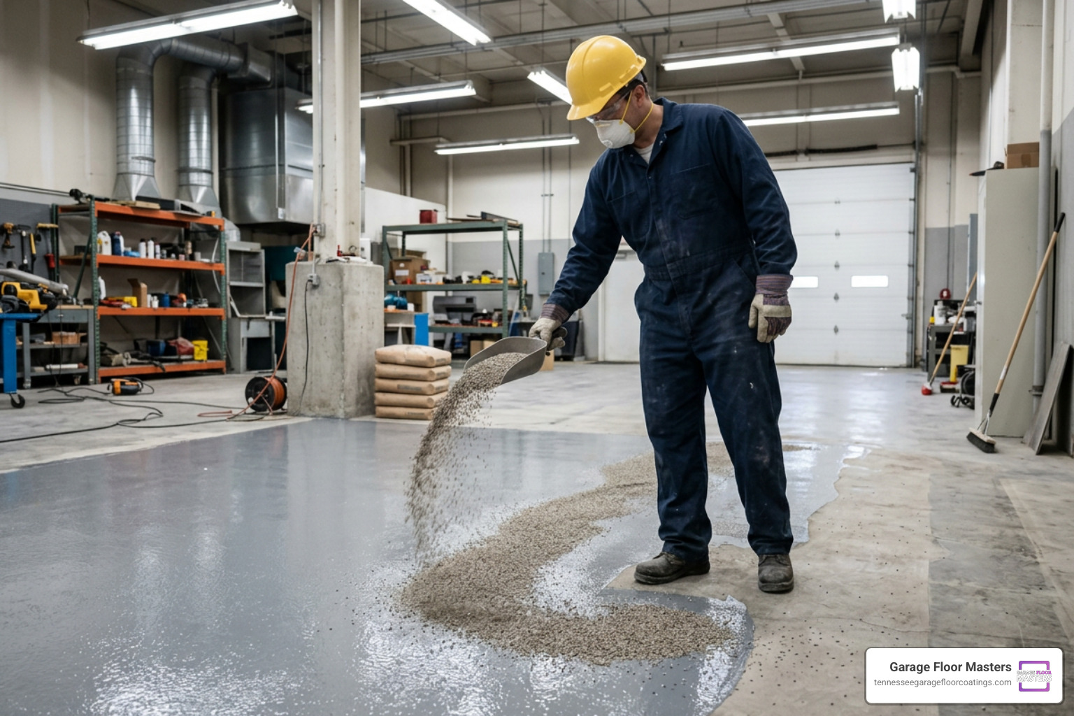 broadcasting calcined bauxite aggregate into wet floor coating broadcasting calcined bauxite aggregate into wet floor coating