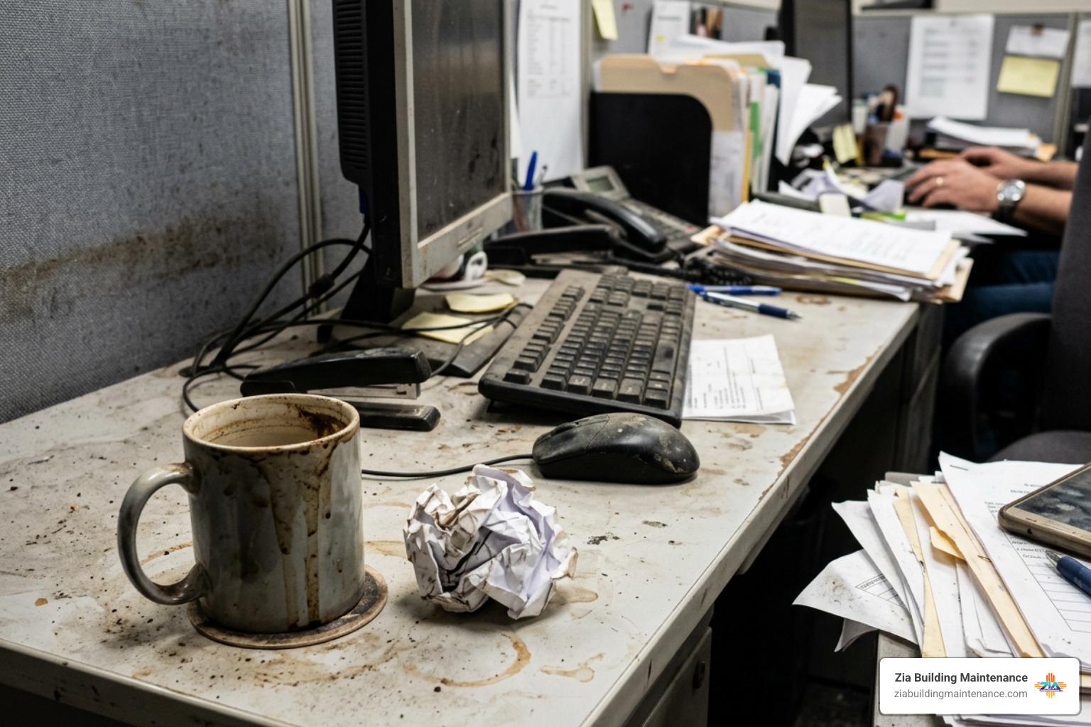 improperly cleaned office surface improperly cleaned office surface