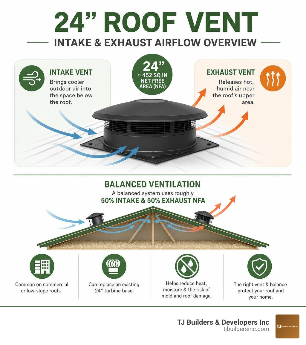 24 roof vent intake and exhaust airflow overview infographic