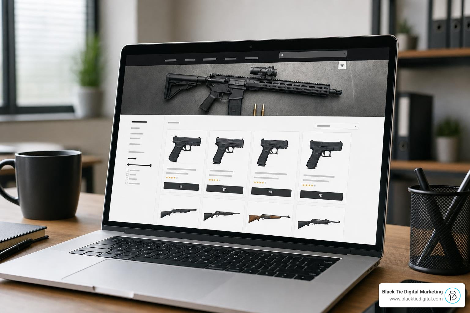 custom WooCommerce firearm store interface