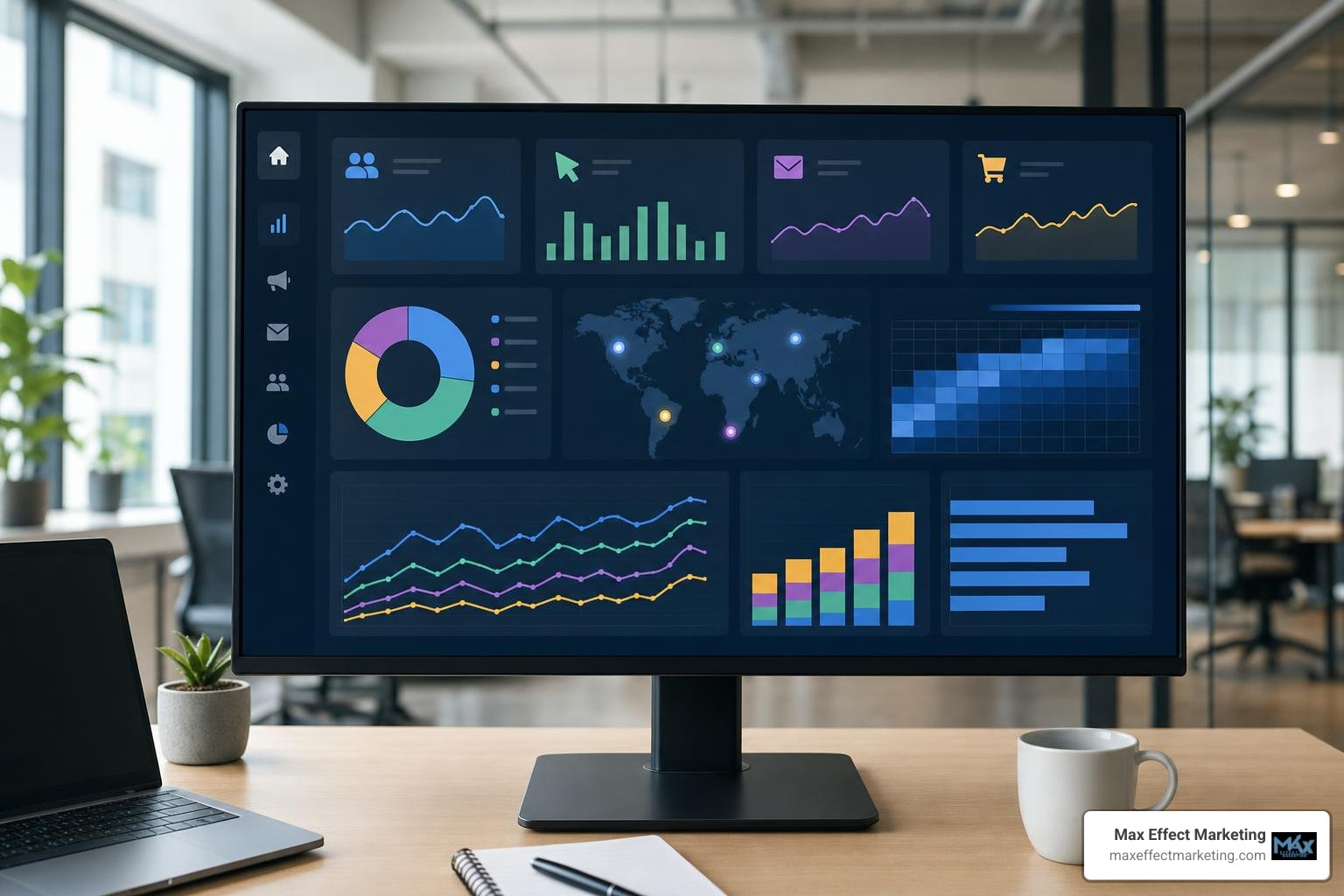 Multi-channel marketing platform dashboard showing event campaign metrics