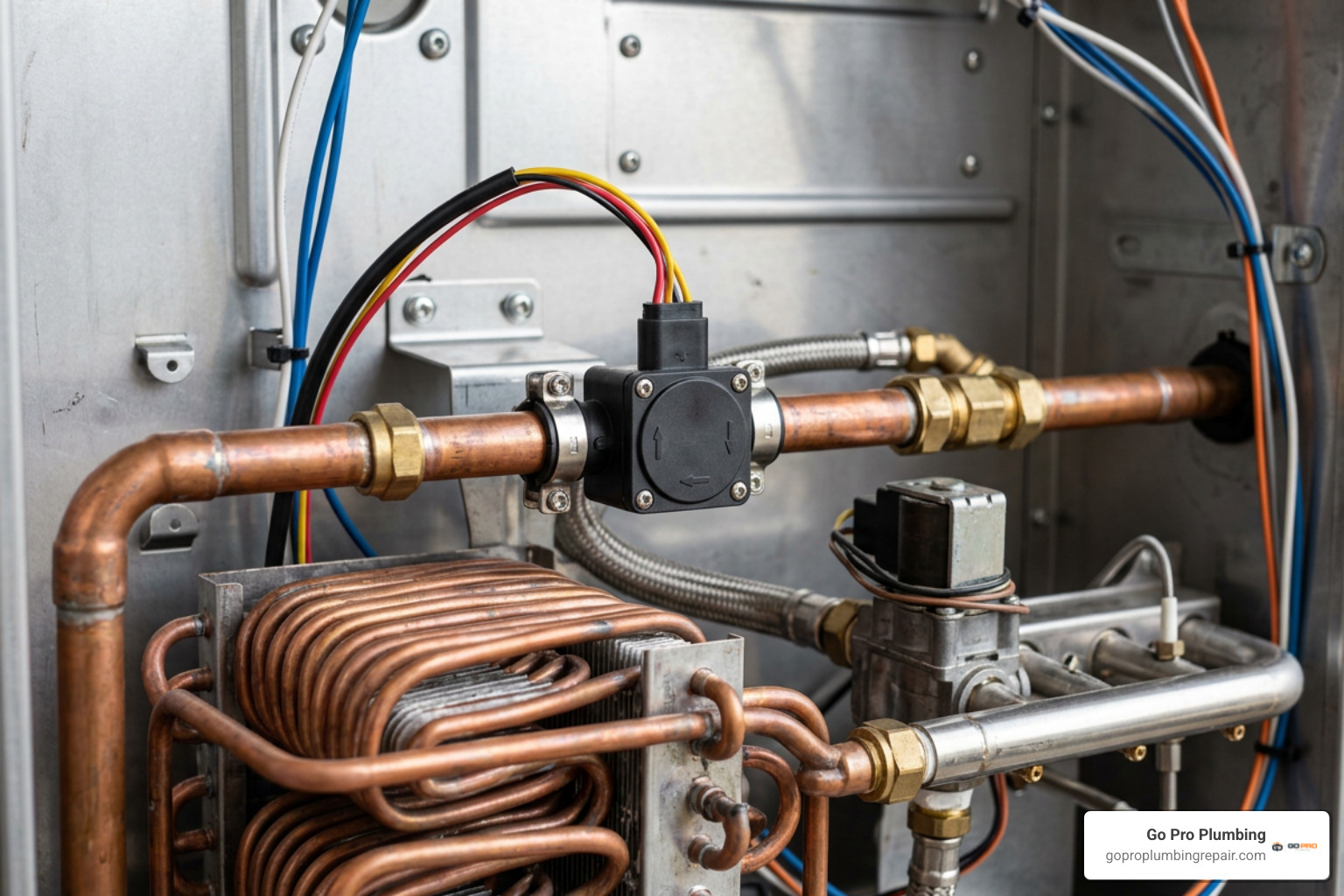 Internal heat exchanger and flow sensor components