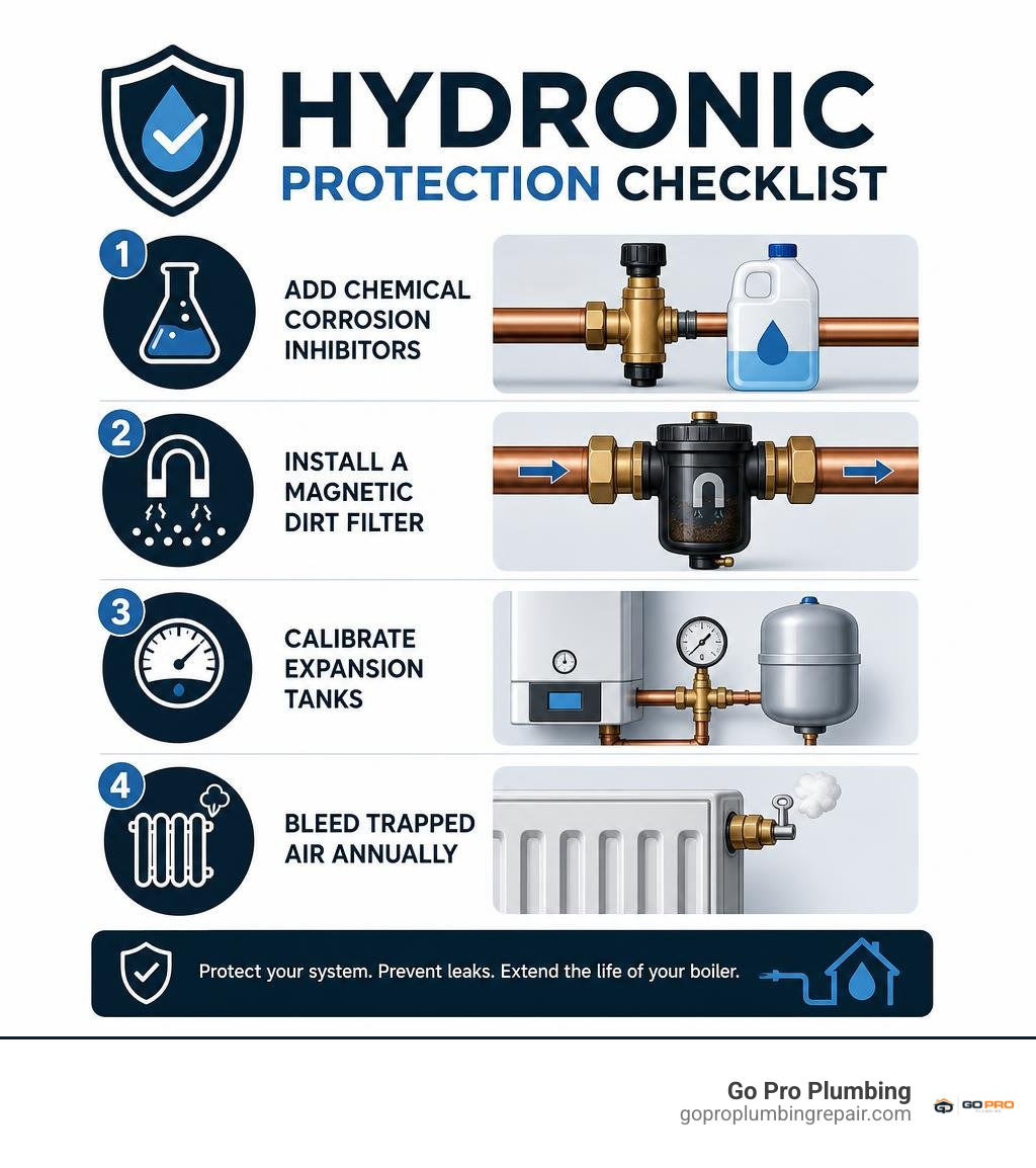 Hydronic Protection Checklist infographic Hydronic Protection Checklist infographic