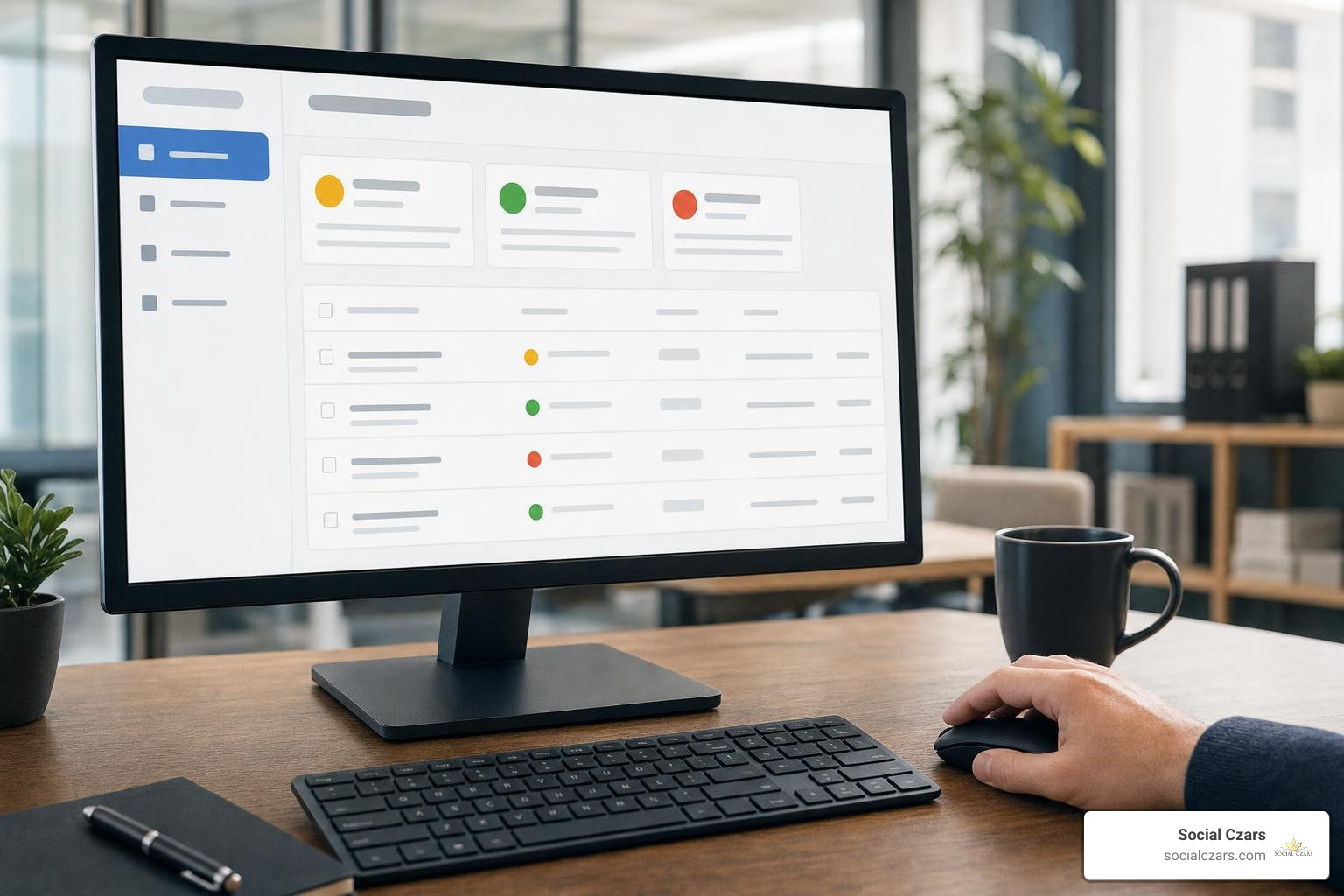Reviews Management Tool interface showing review status tracking