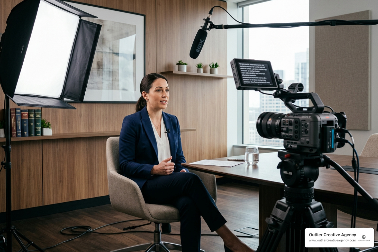 Professional law firm video production setup