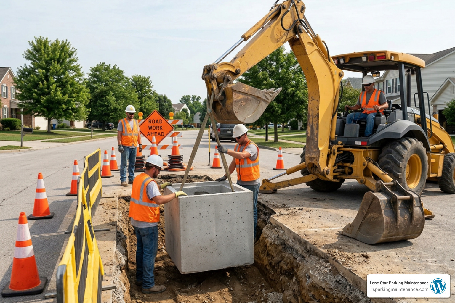 precast concrete storm drain installation on a roadway precast concrete storm drain installation on a roadway