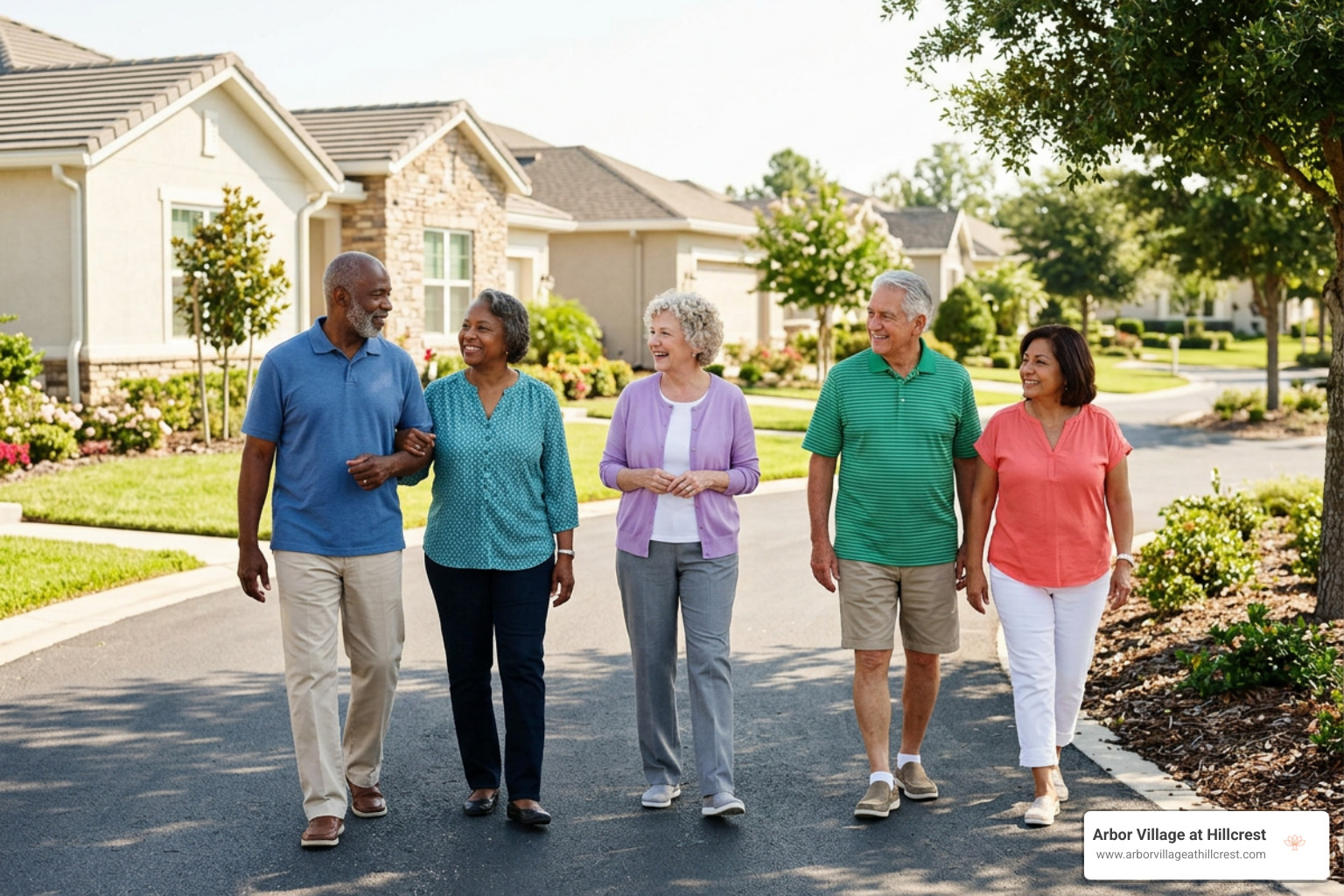 prospective residents taking active adult community tour