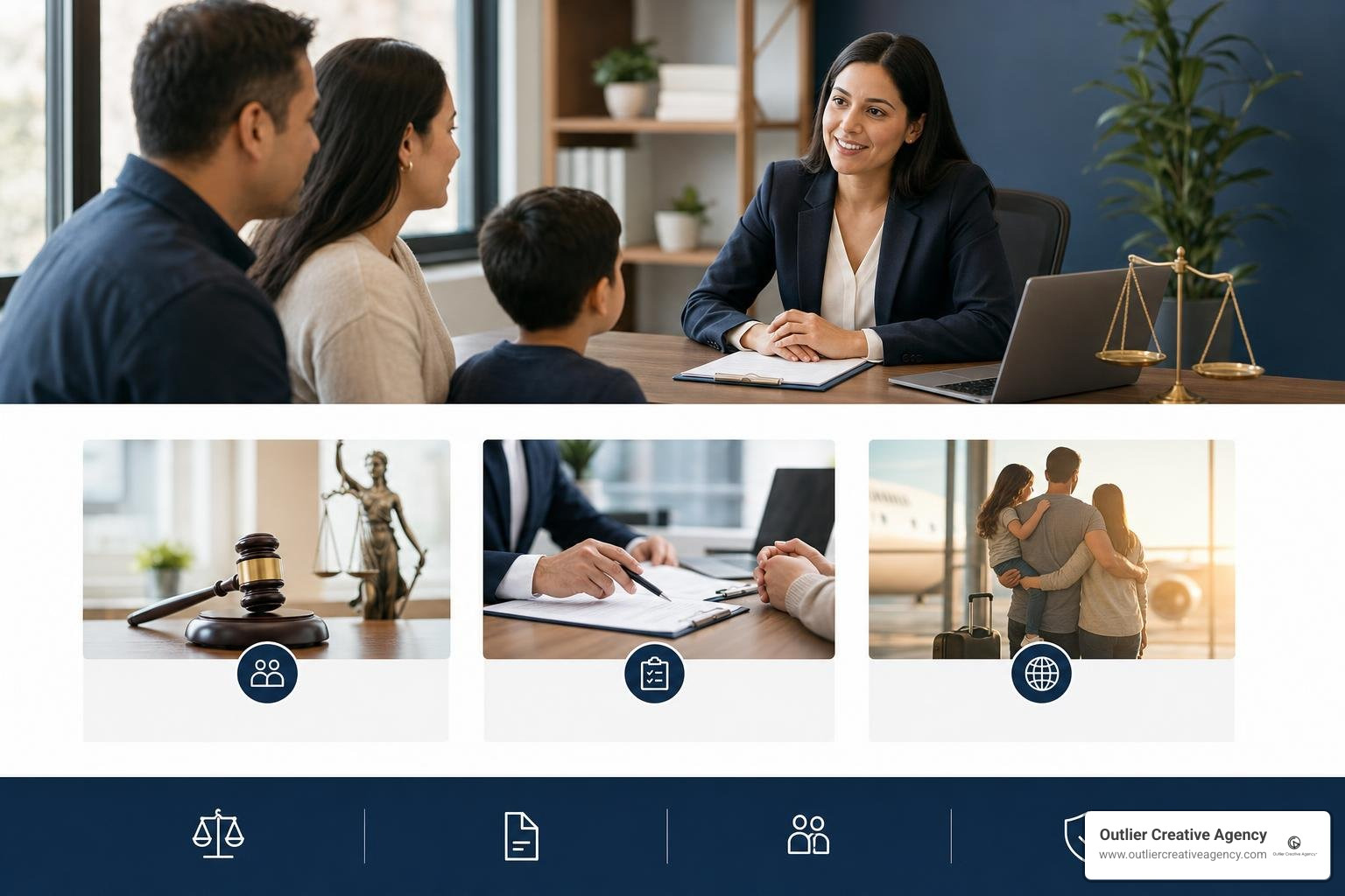 high converting immigration law firm website design layout