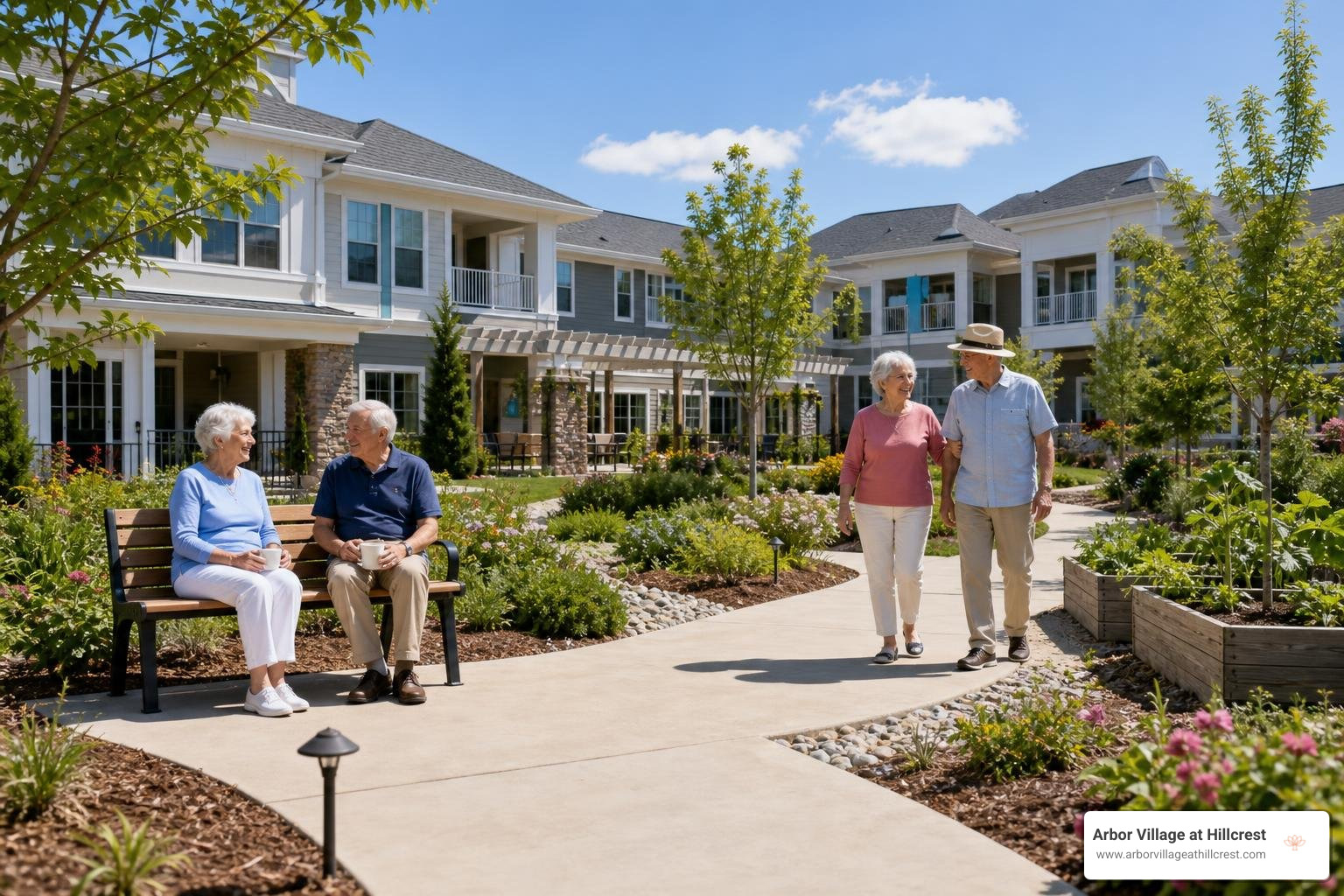 modern senior housing community layout outdoor area