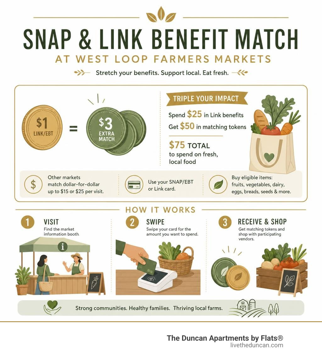 Farmers market SNAP benefit match infographic infographic