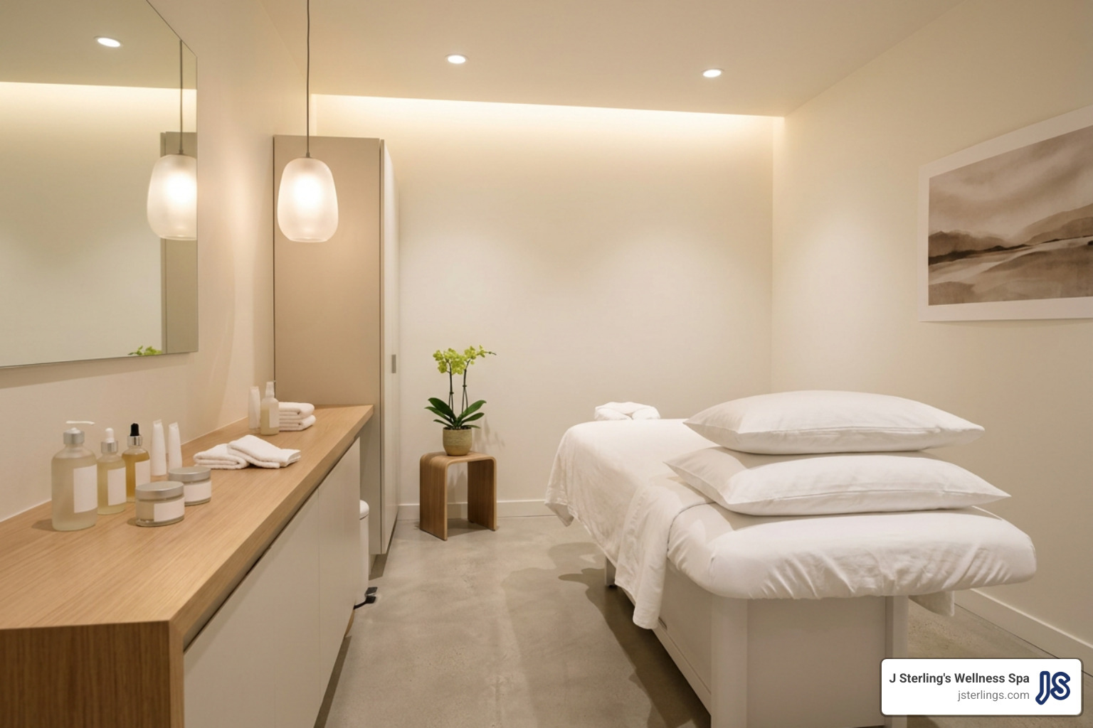 Clean modern treatment room in a professional day spa setting Clean modern treatment room in a professional day spa setting