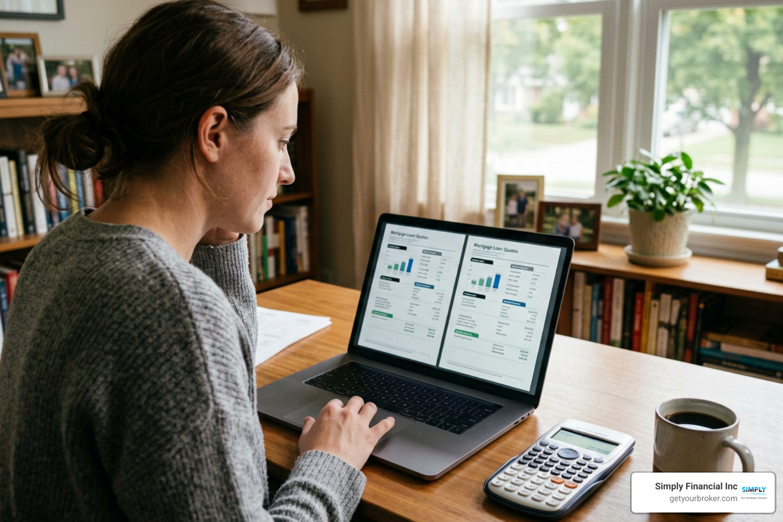 Comparing loan quotes and mortgage rates on laptop