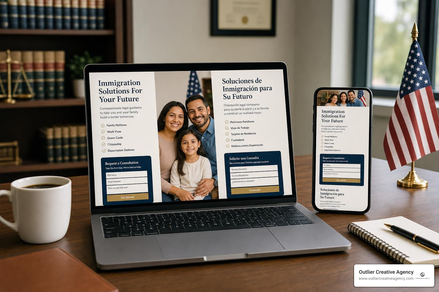 Bilingual legal landing page setup for immigration leads