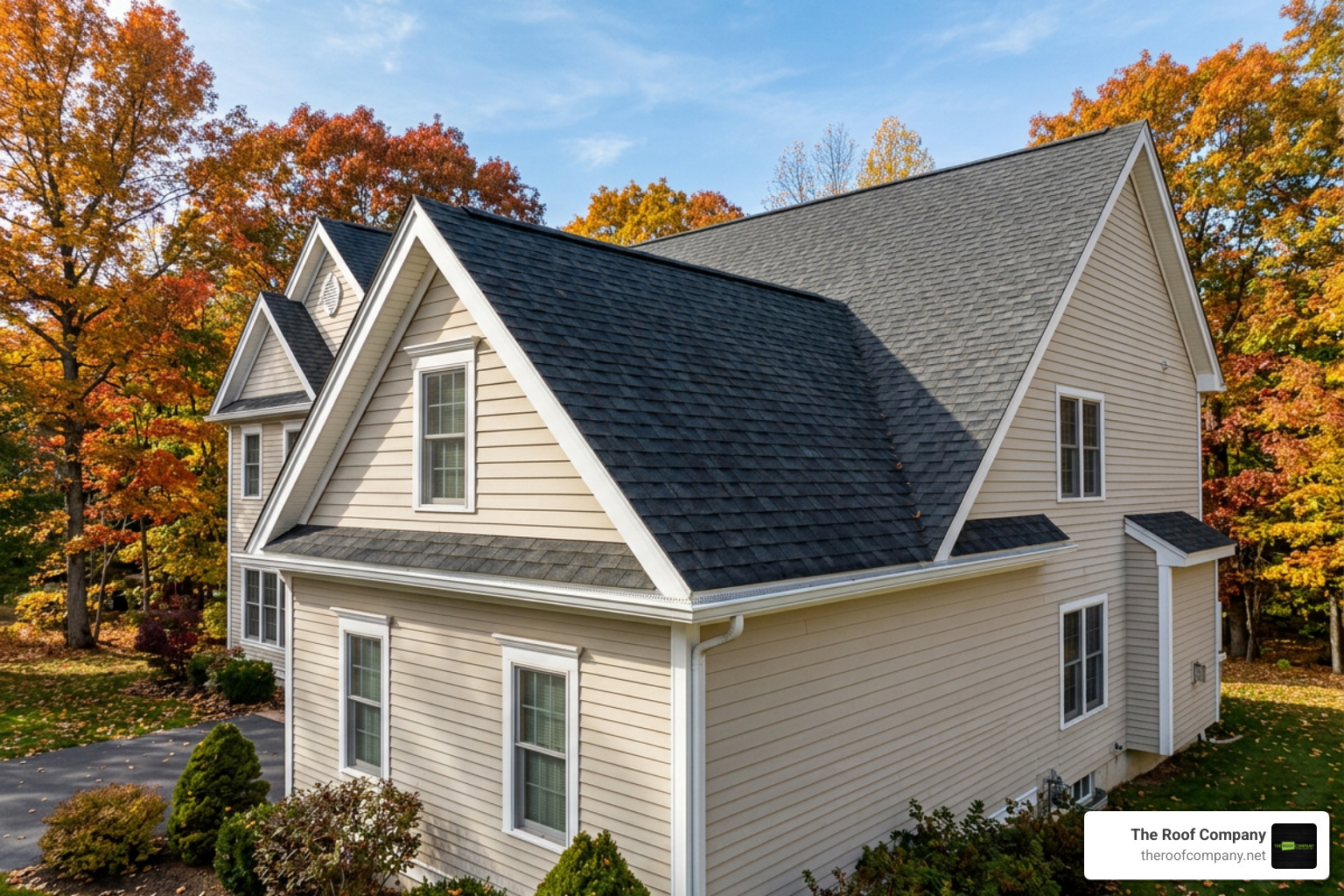 Continuous soffit intake vent paired with a low-profile continuous ridge exhaust vent