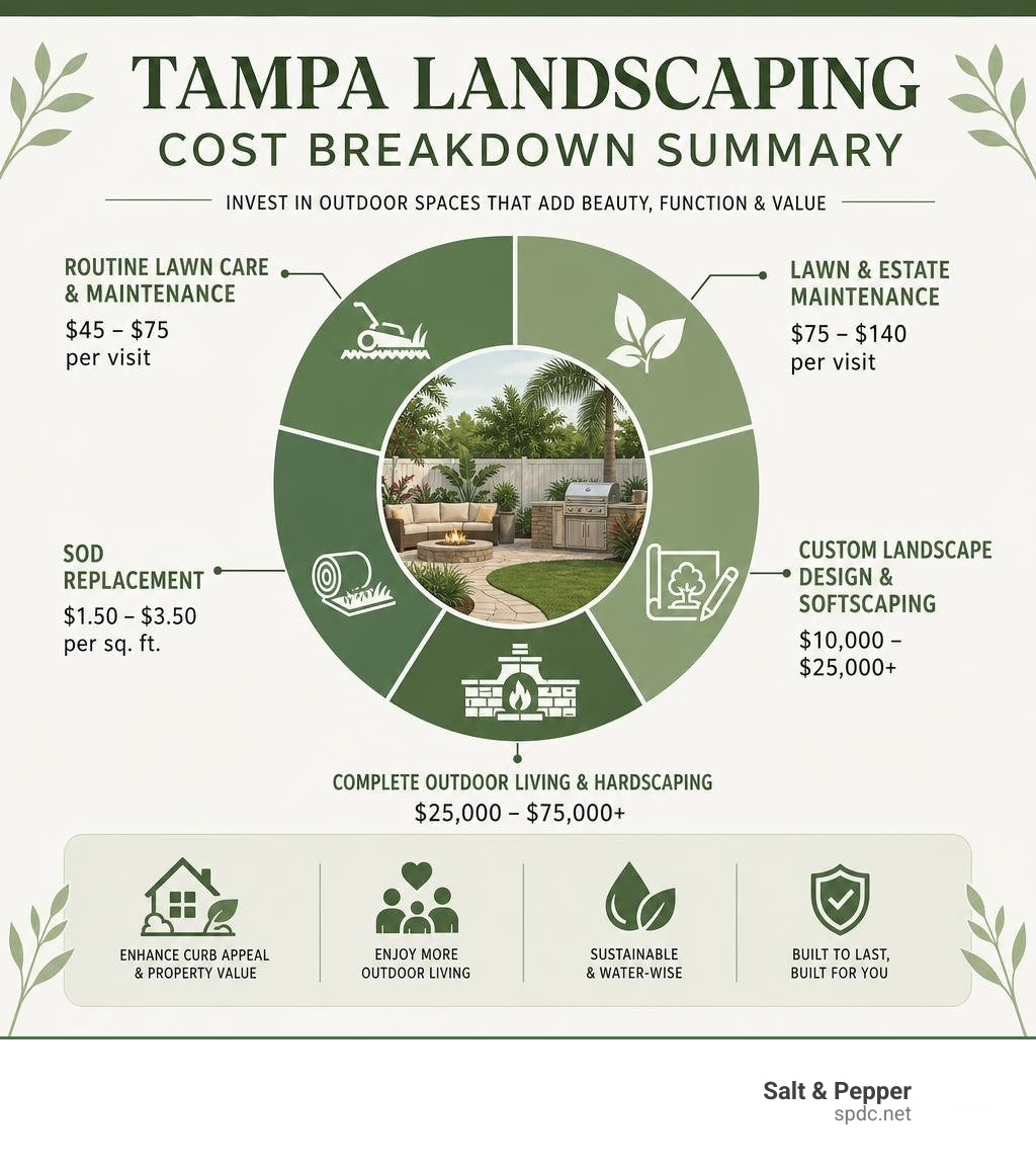 Tampa landscaping cost breakdown summary infographic Tampa landscaping cost breakdown summary infographic