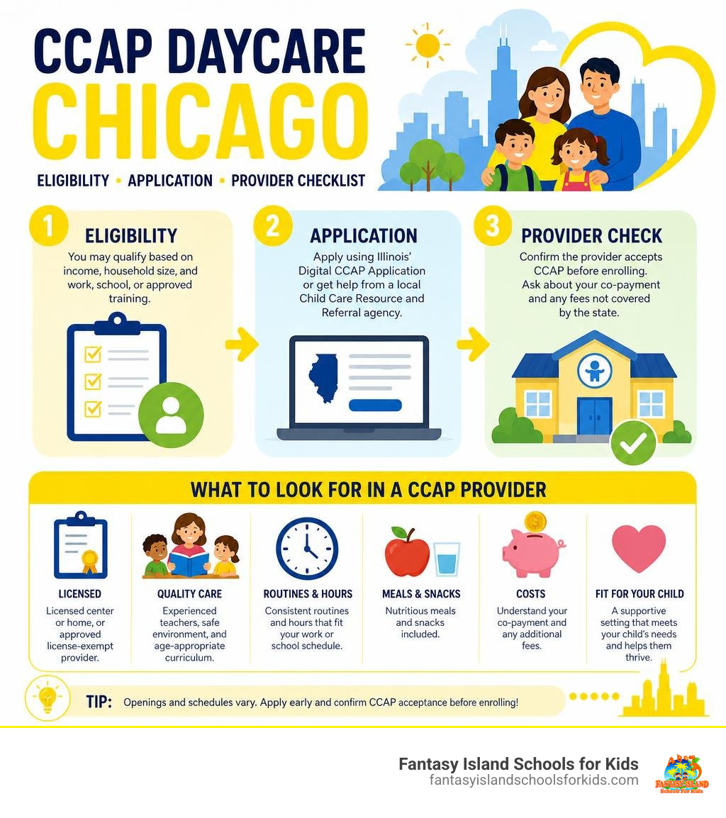 CCAP daycare Chicago eligibility application provider checklist infographic