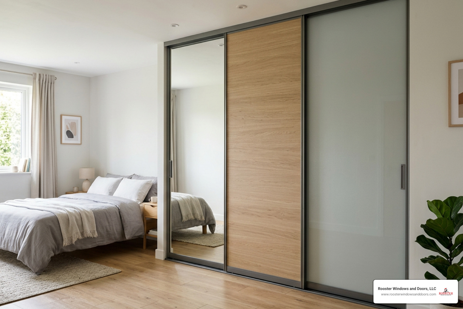 Custom mix-and-match sliding wardrobe door panels