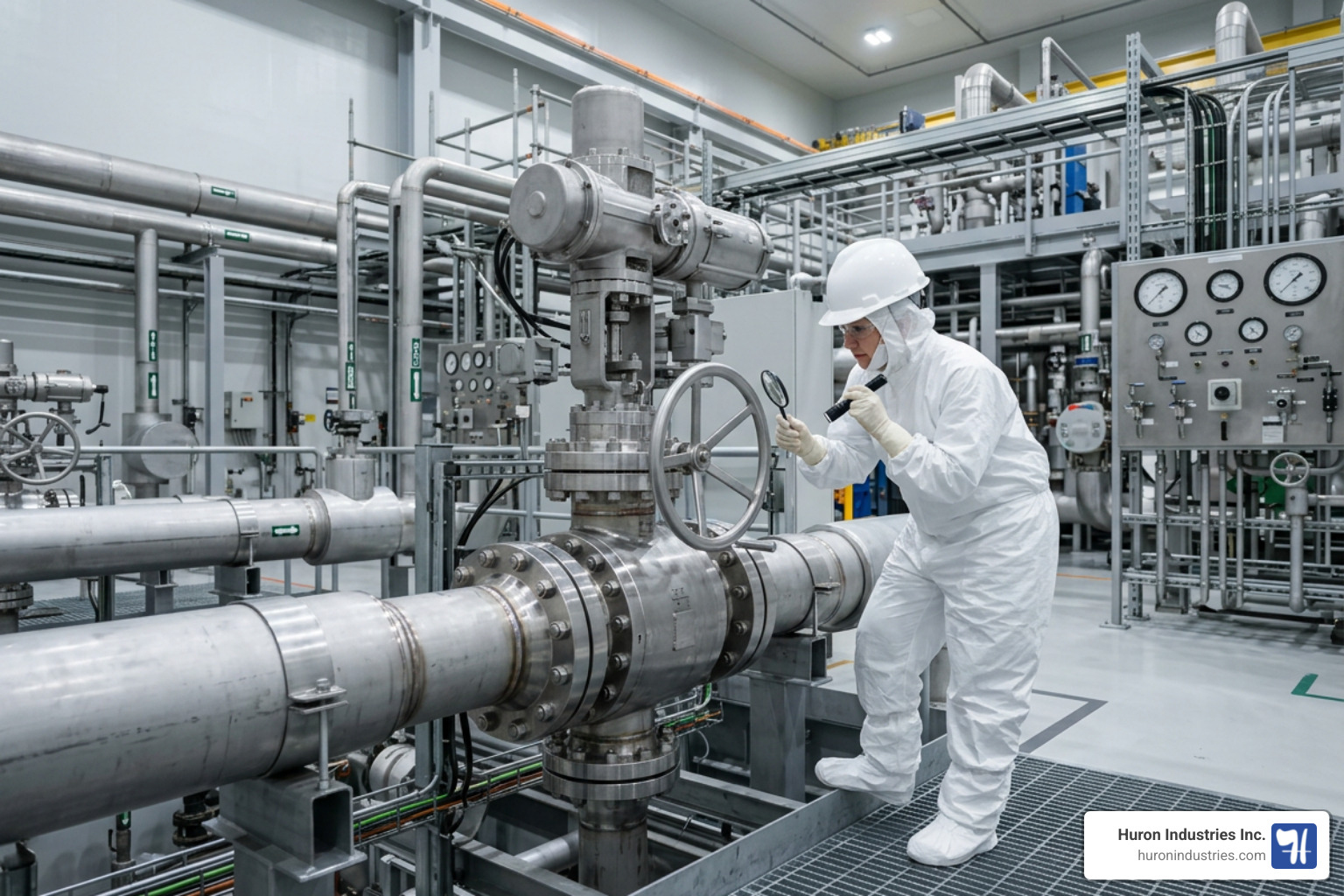 technician inspecting nuclear valve assemblies technician inspecting nuclear valve assemblies