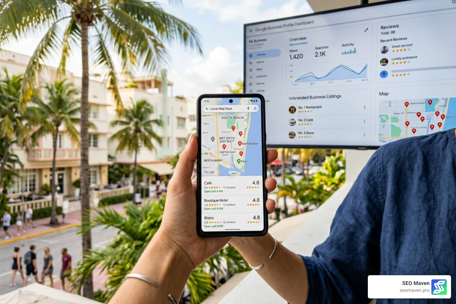 Local map pack and Google Business Profile dashboard for Florida businesses Local map pack and Google Business Profile dashboard for Florida businesses