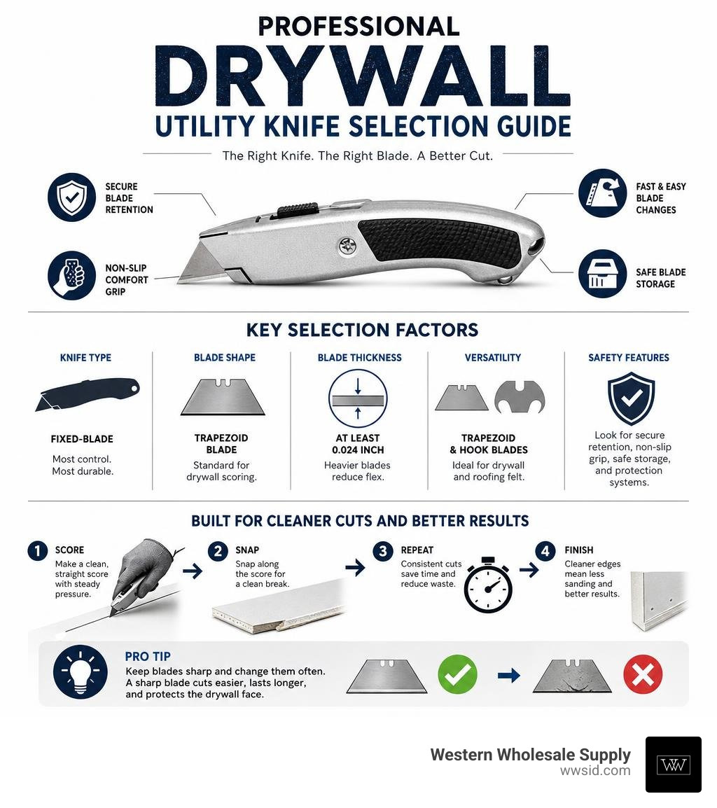 Professional drywall utility knife selection infographic infographic Professional drywall utility knife selection infographic infographic