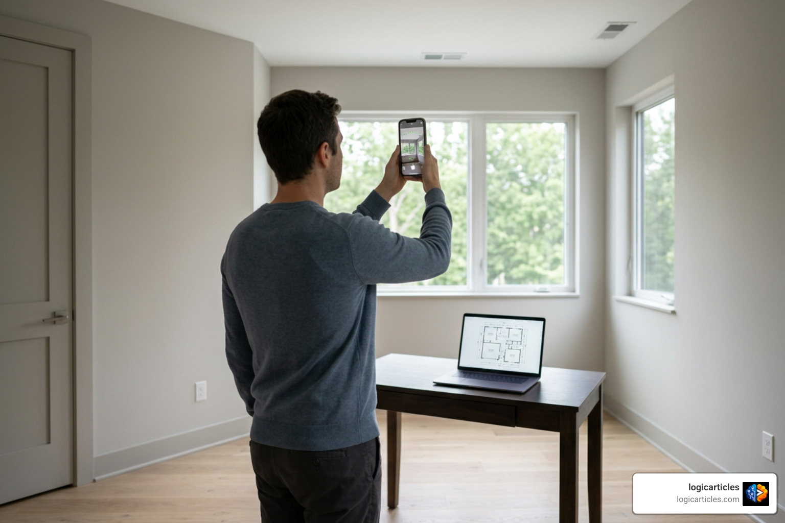 Mobile LiDAR room scanning and desktop floor plan export workflow
