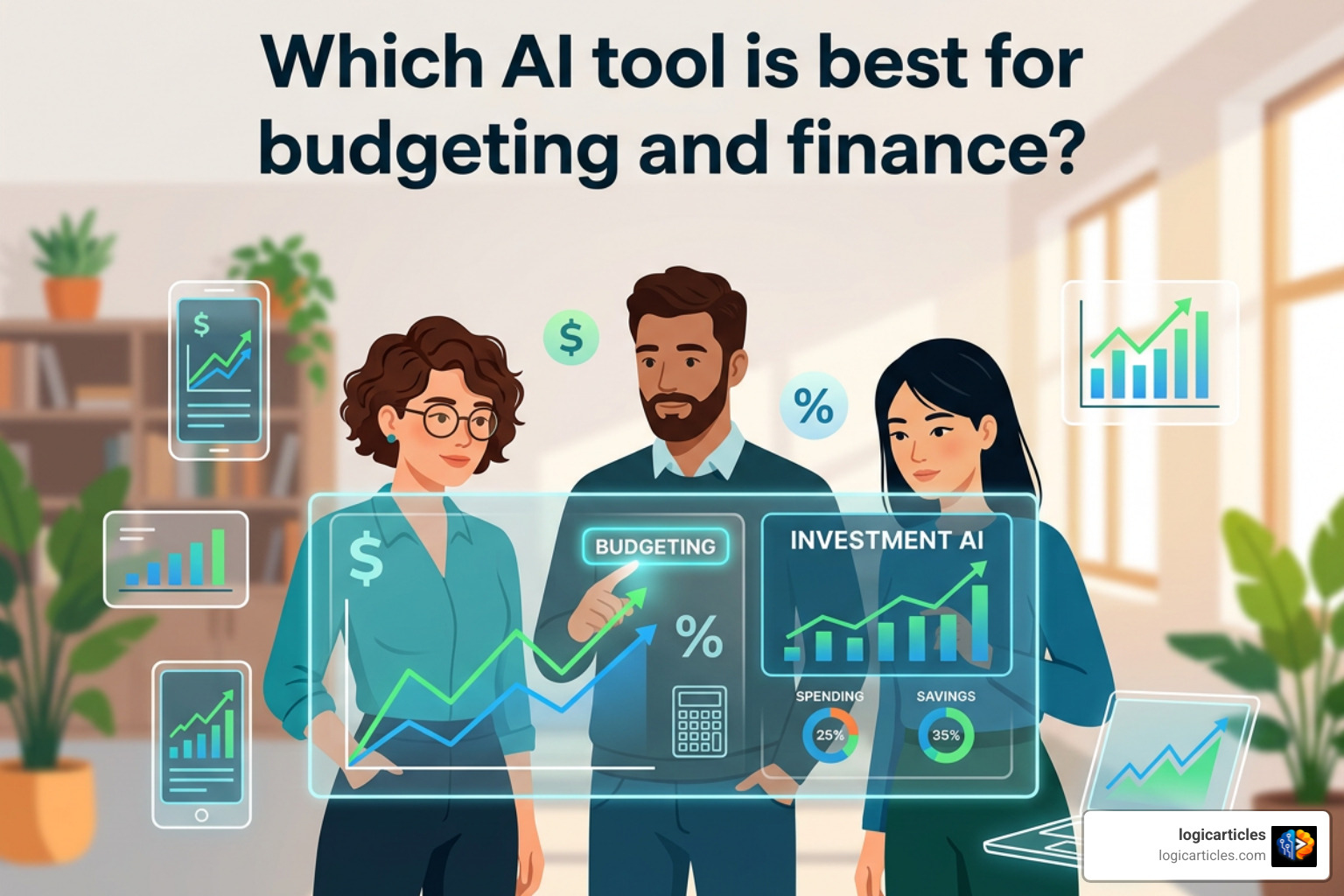 AI budgeting tools on mobile and desktop