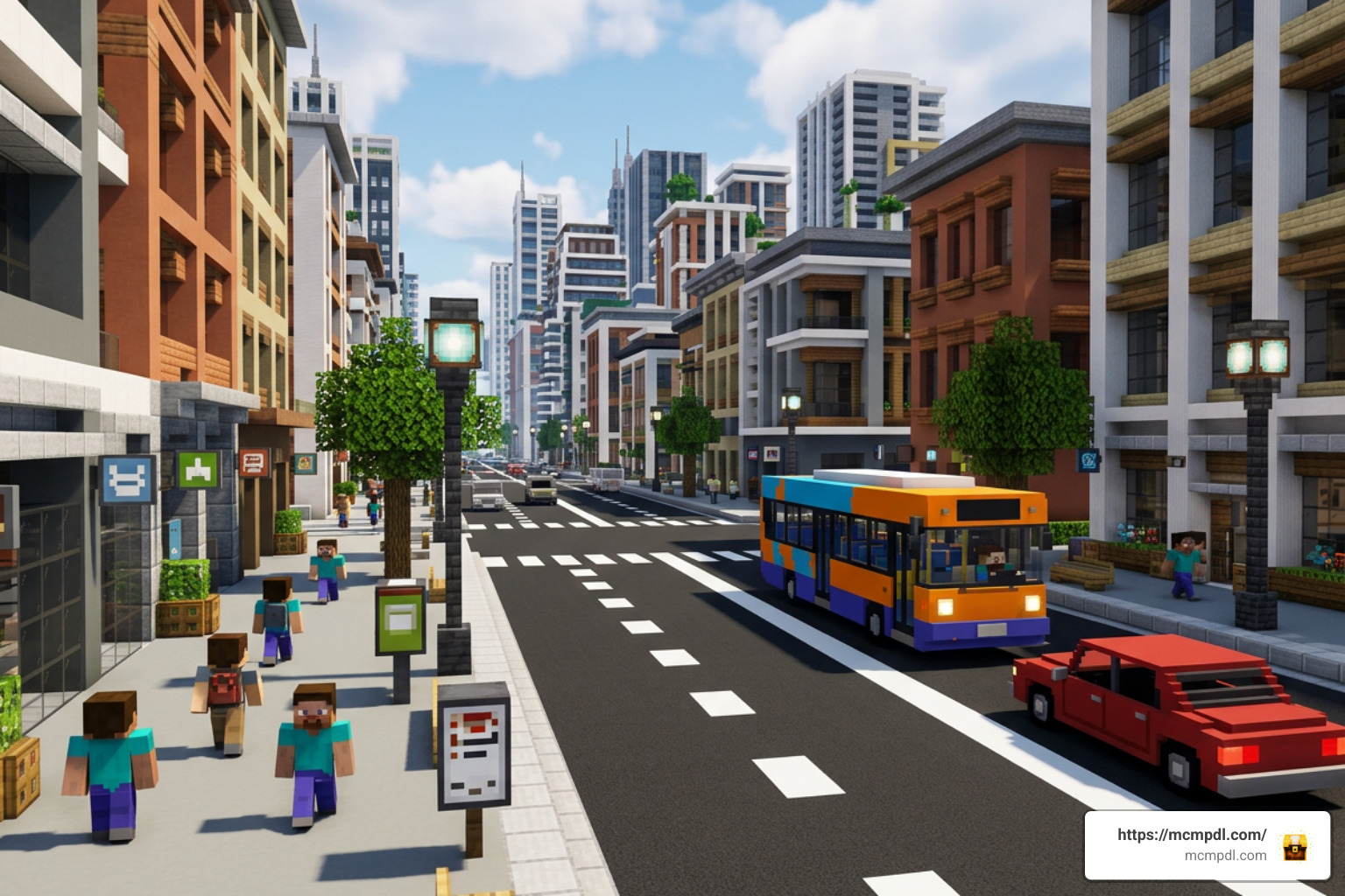 Minecraft Bedrock paved roads and vehicles Minecraft Bedrock paved roads and vehicles