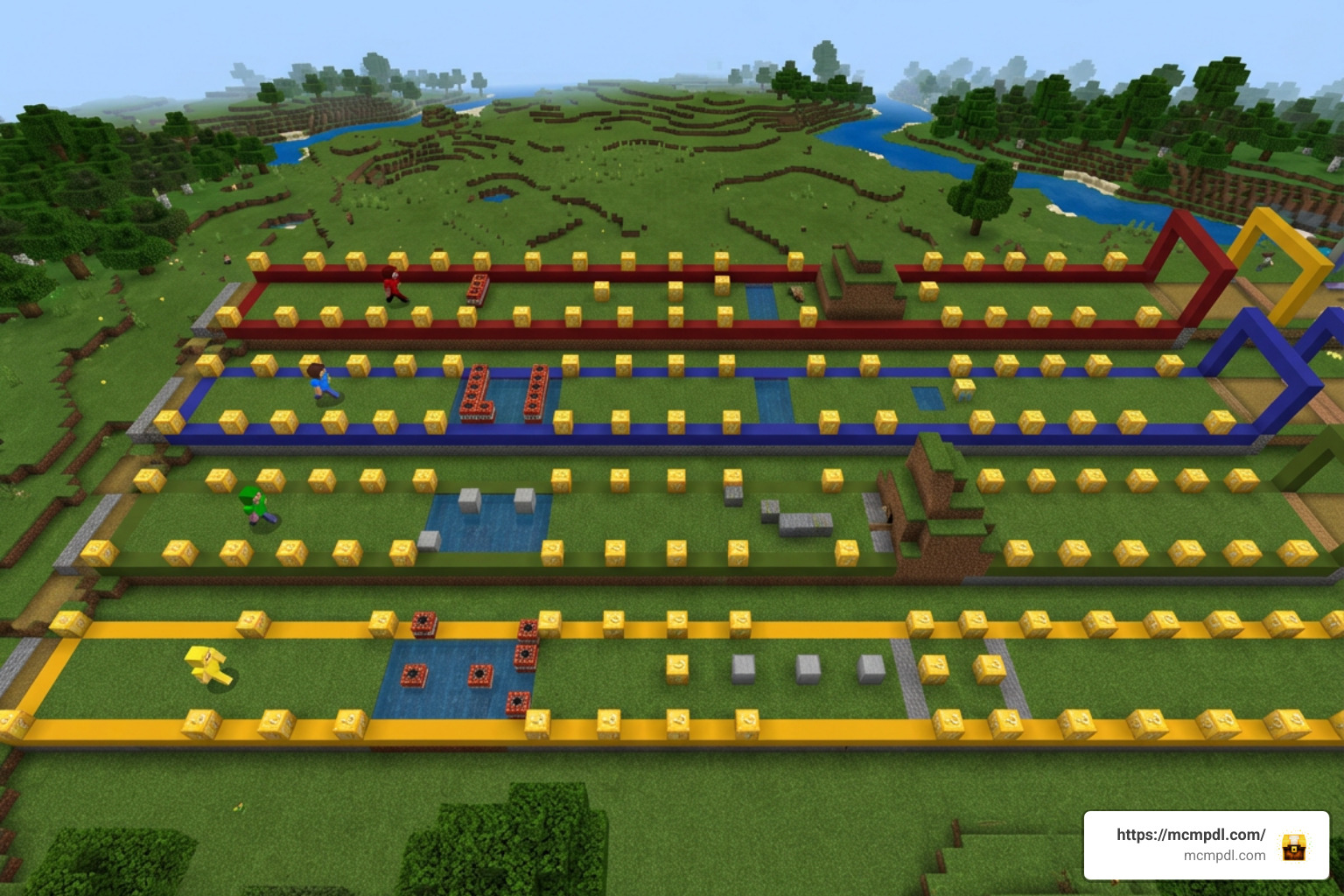 4-player Lucky Block race track layout 4-player Lucky Block race track layout