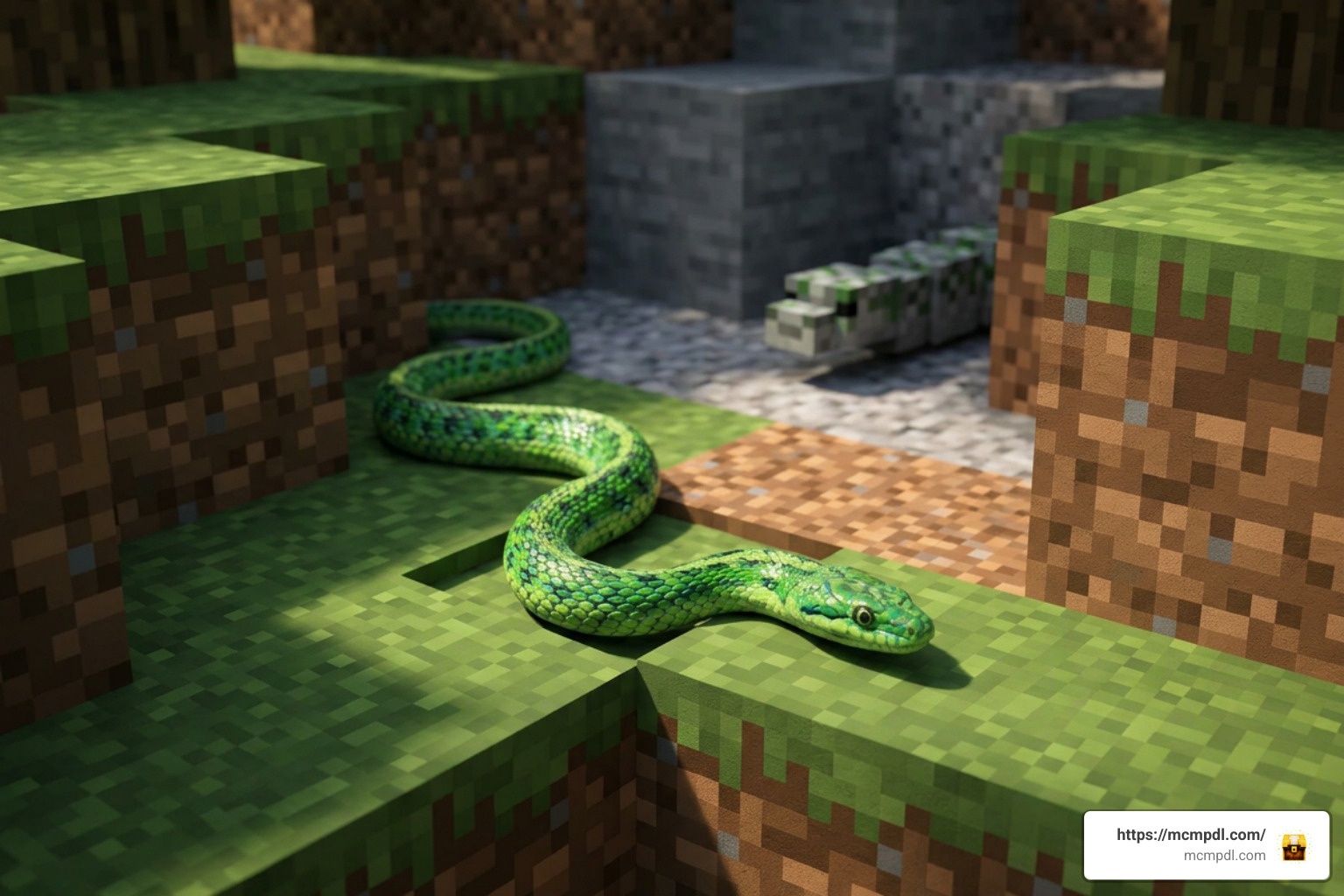 silverfish mobs re-textured into snakes in Minecraft PE