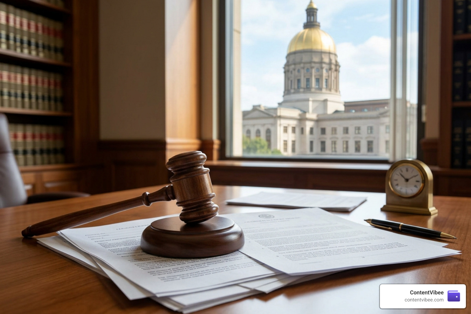 Gavel and legal documents representing Georgia truck accident laws