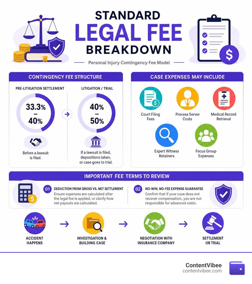 Standard legal fee breakdown infographic infographic