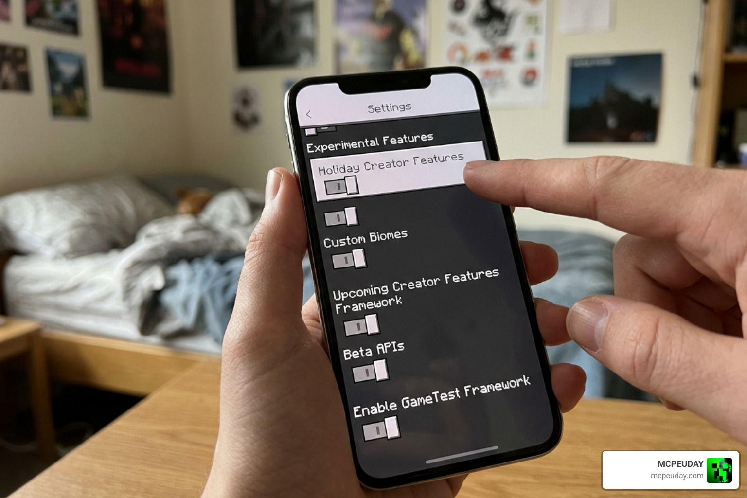 Enabling Experimental Settings toggles in Minecraft PE Enabling Experimental Settings toggles in Minecraft PE