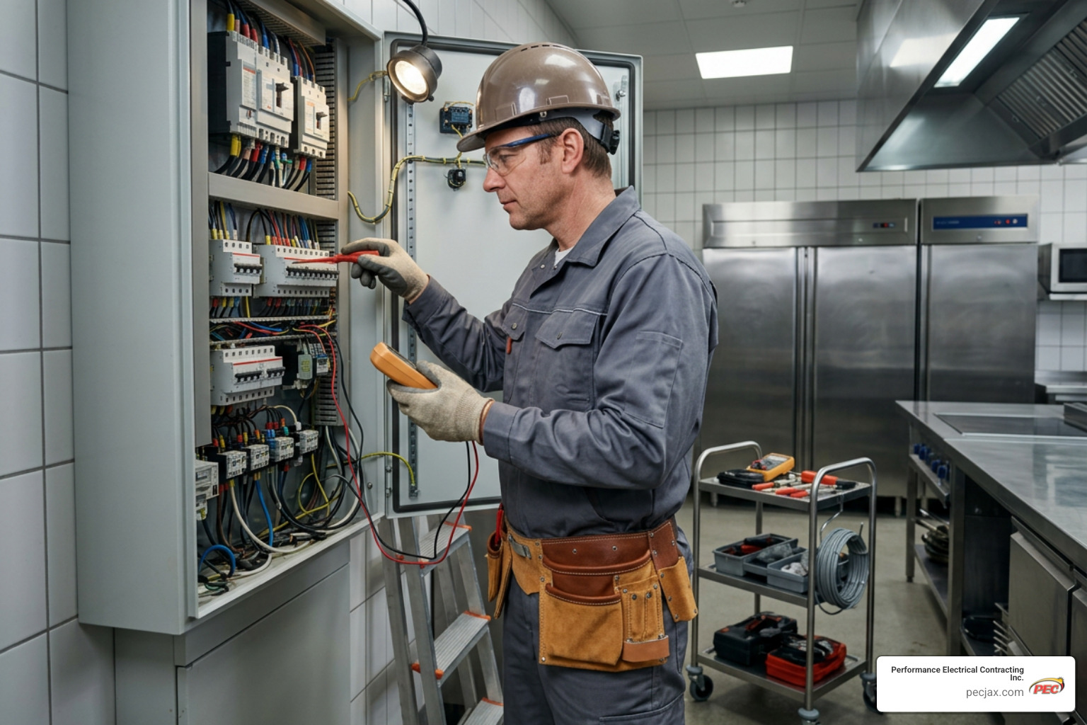 Commercial electrical panel inspection and maintenance by a licensed electrician