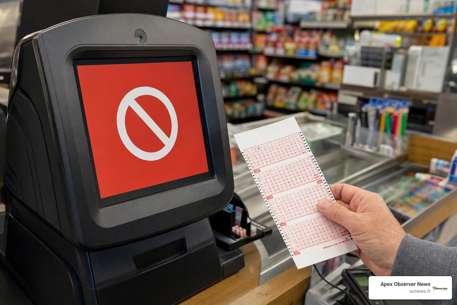 Texas lottery terminal paused during official draw break
