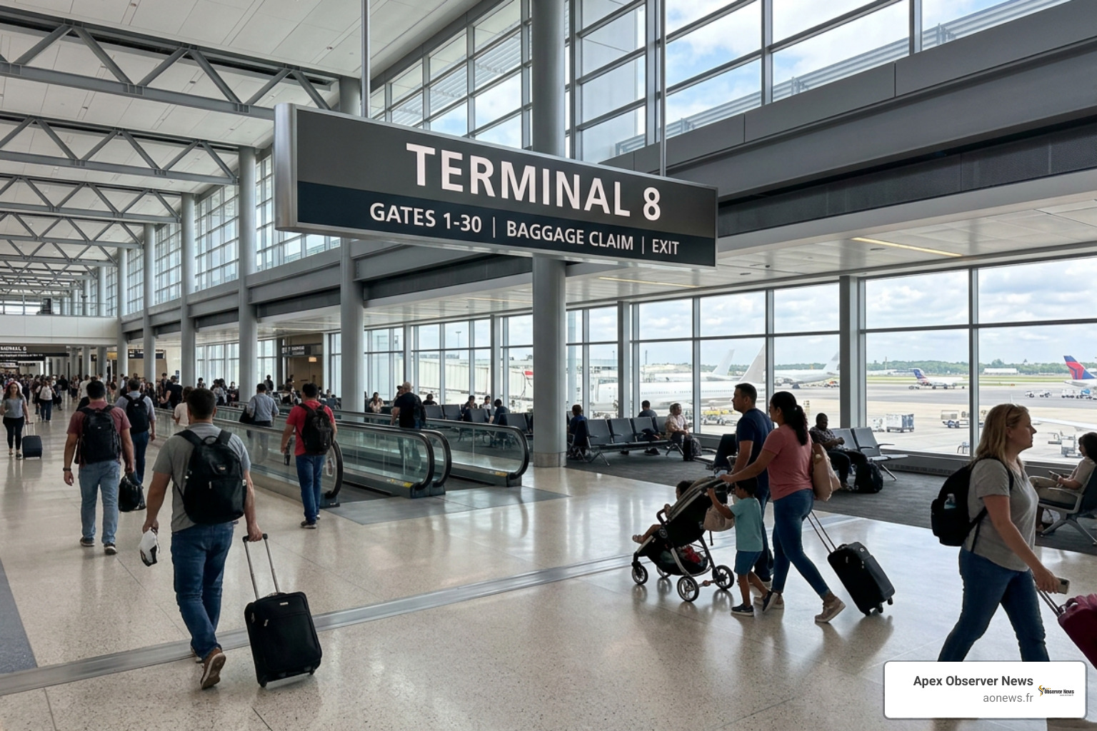 Oneworld alliance partner logo displays at JFK Terminal 8