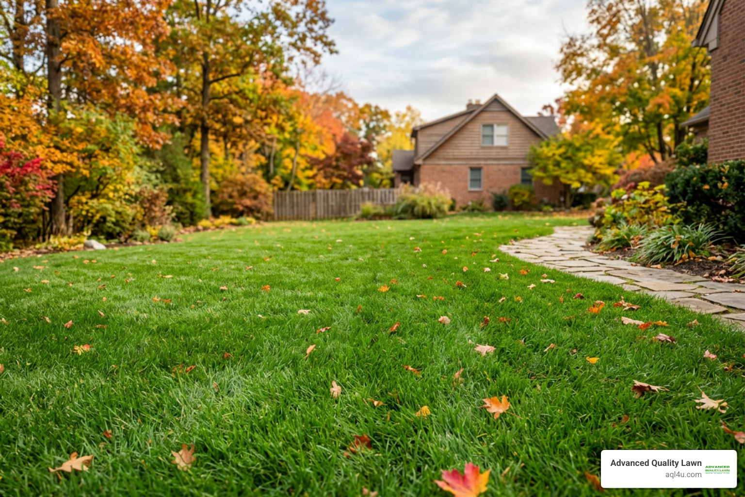 Image of green lawn turf during fall growth period