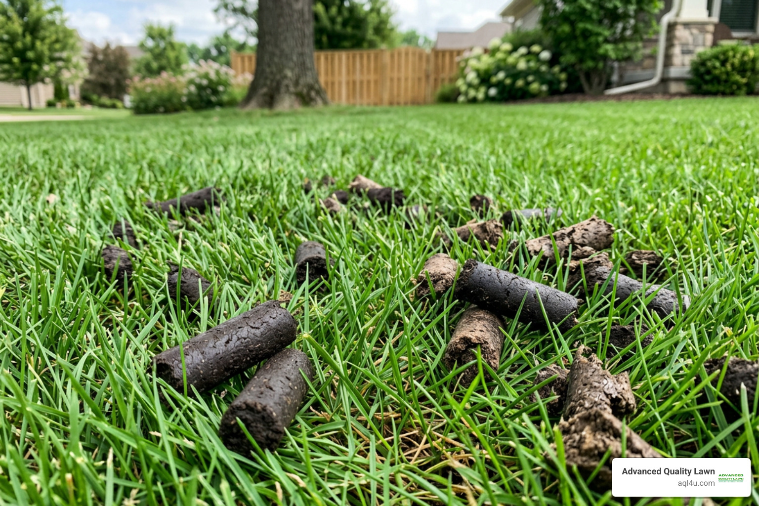 Soil cores decomposing on turf grass after core aeration