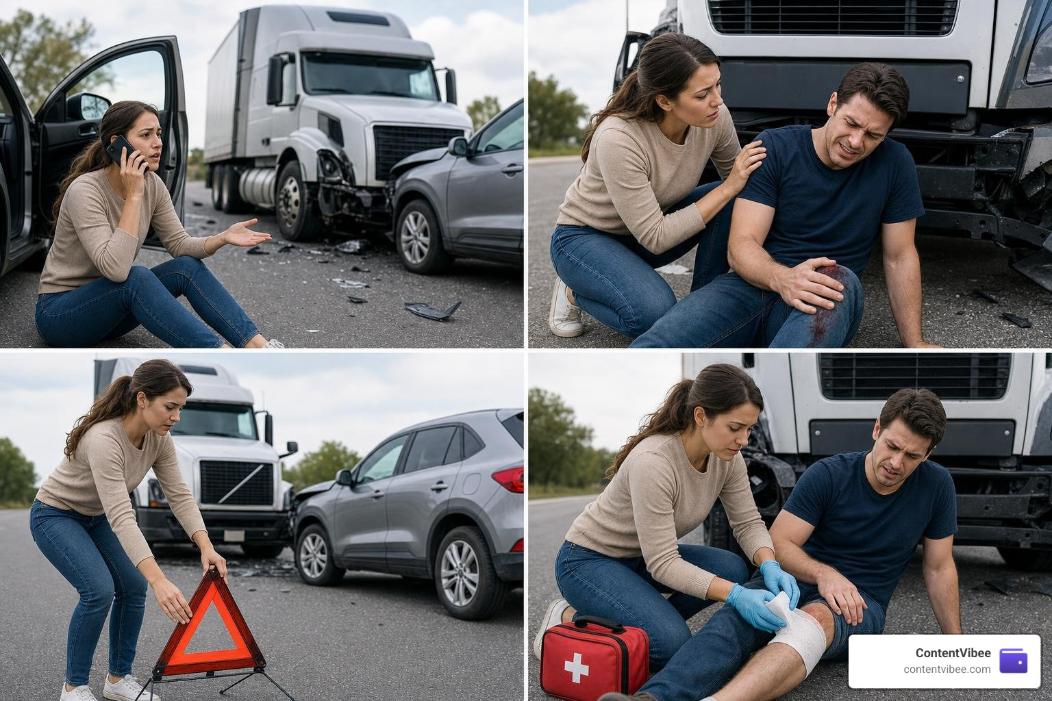 Emergency steps after a truck crash