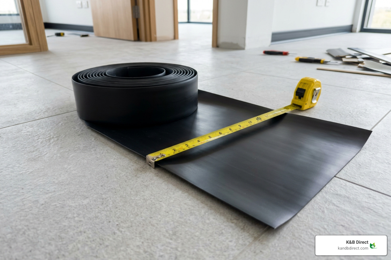 measuring vinyl wall base coil