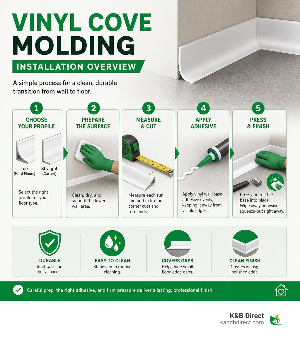vinyl cove molding installation overview infographic