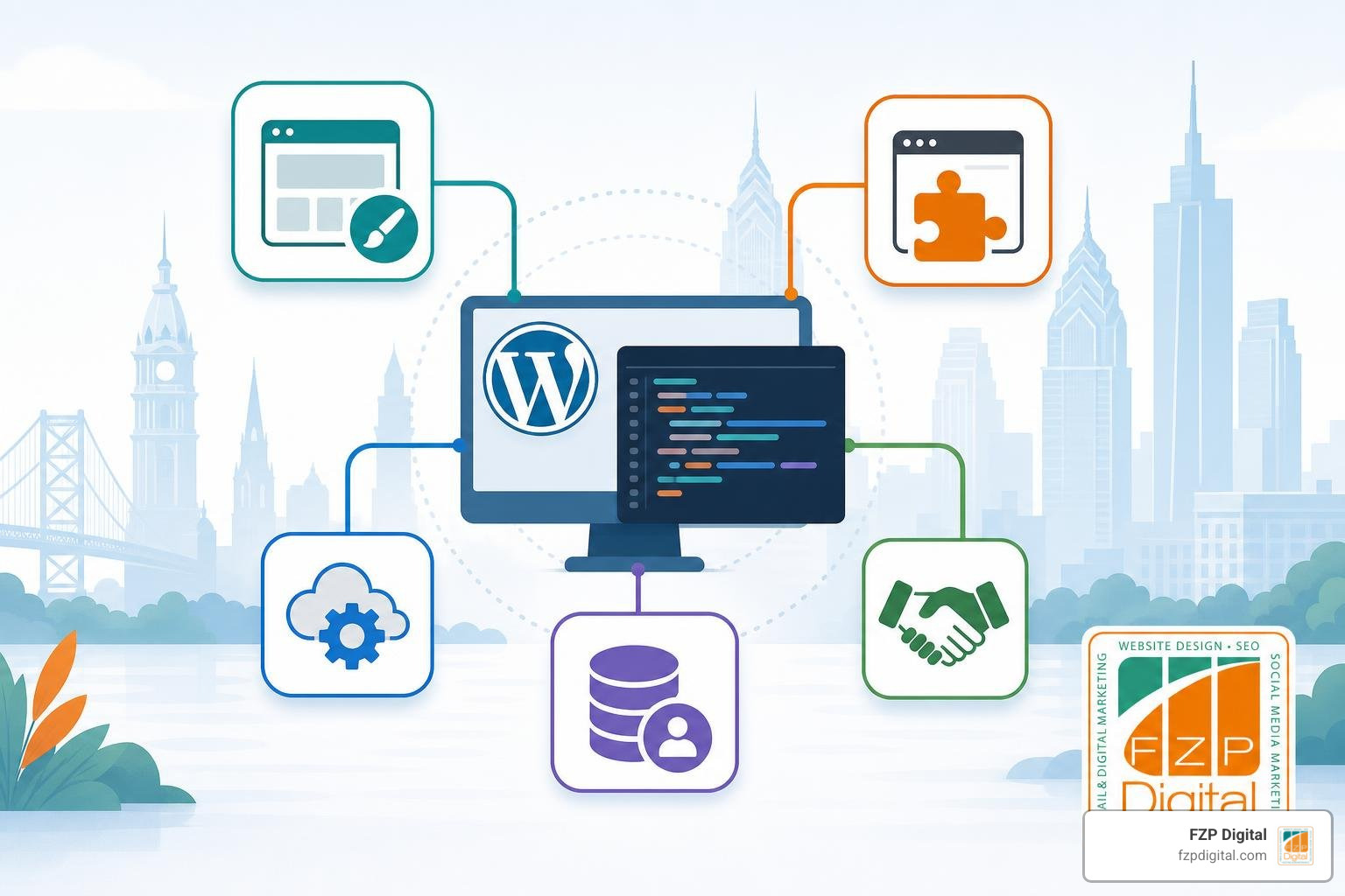 Custom WordPress plugin code architecture and integration diagram Custom WordPress plugin code architecture and integration diagram