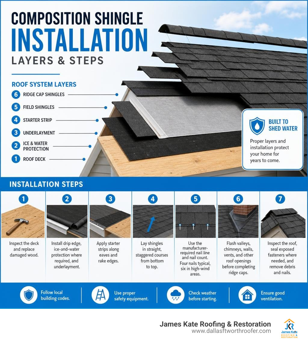 composition shingle installation layers and steps infographic composition shingle installation layers and steps infographic