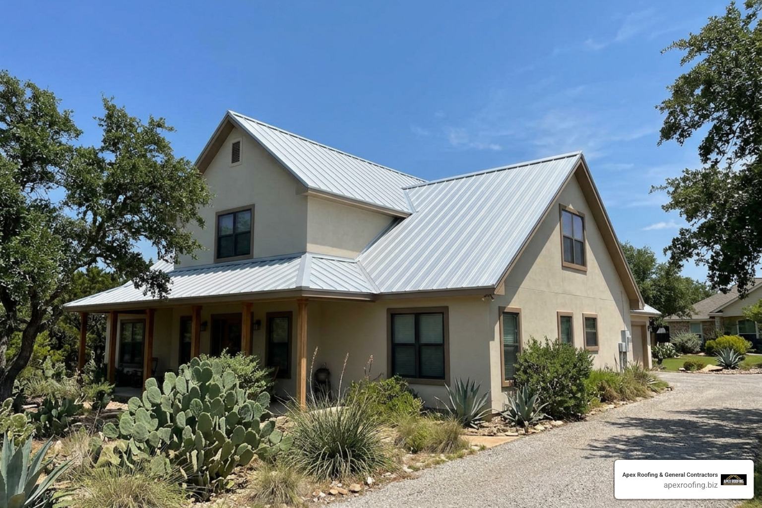 Restored residential standing seam metal roof in South Texas