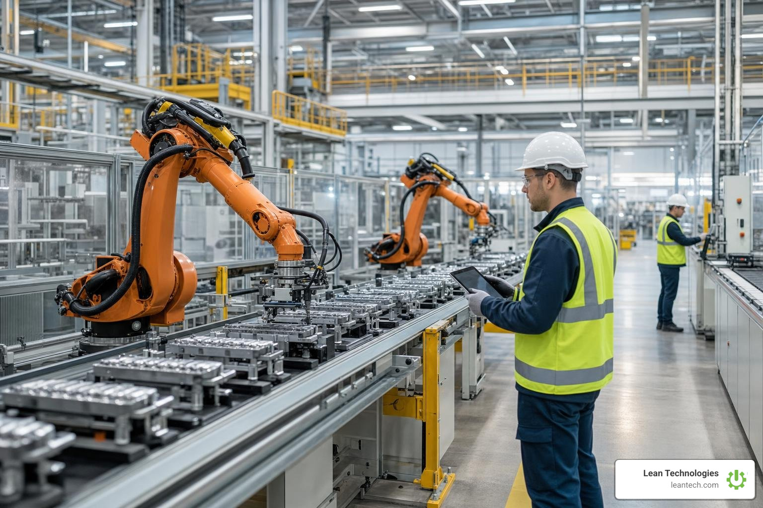 automated manufacturing production line operating seamlessly