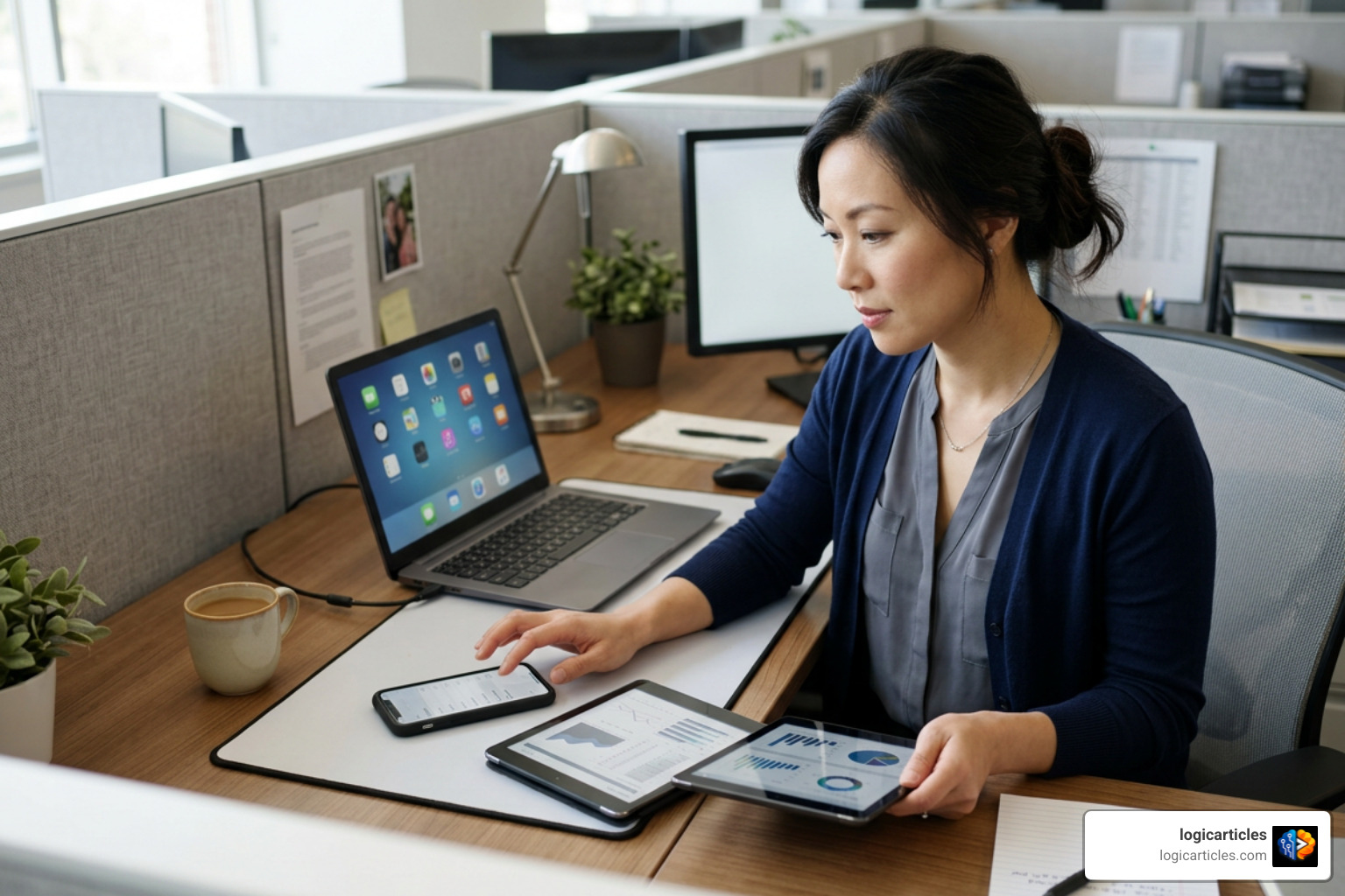 worker evaluating digital tool choices on screen