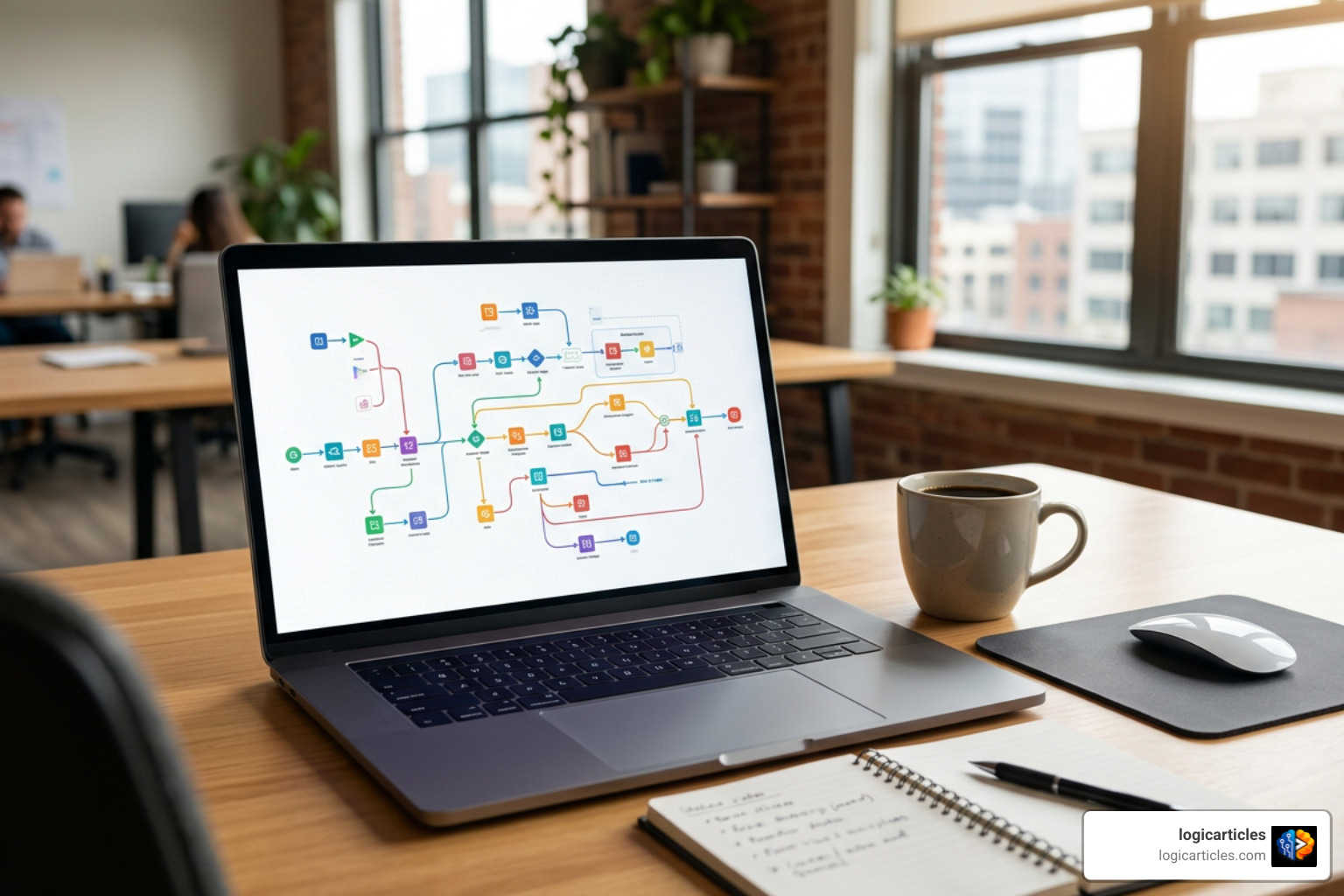 AI workflow architecture diagram showing app triggers and agent actions
