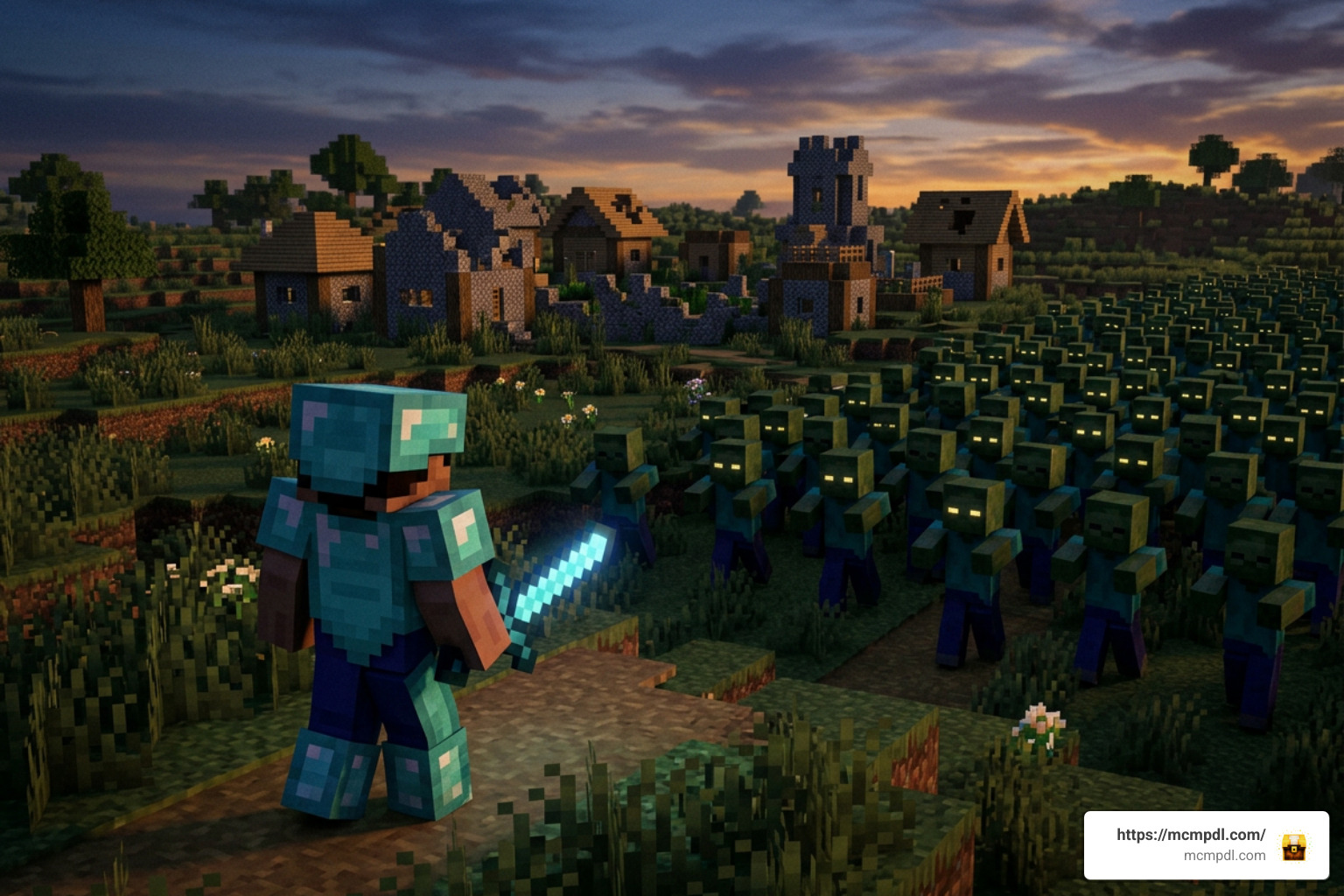 Minecraft PE zombie horde survival